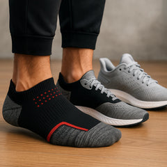 ZIBELL Pack of 5 Ankle Sports Socks for Men & Women, Athletic Running Socks, Suitable Made With Durable, Breathable Cotton