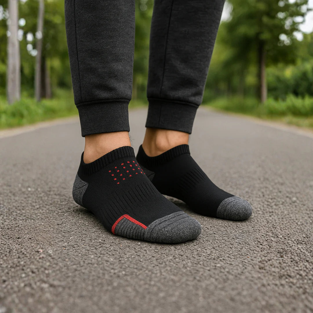 ZIBELL Pack of 5 Ankle Sports Socks for Men & Women, Athletic Running Socks, Suitable Made With Durable, Breathable Cotton