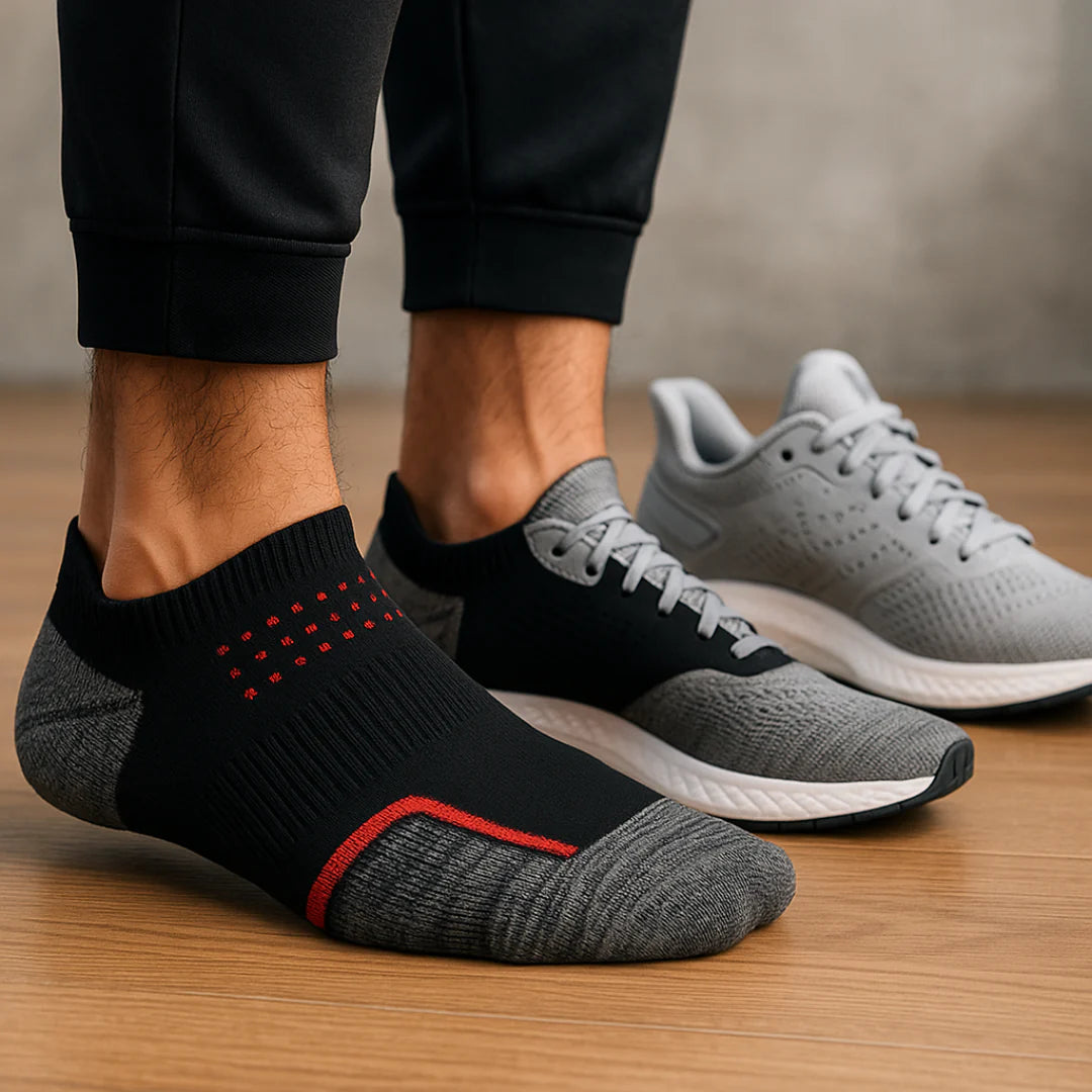 ZIBELL Pack of 5 Ankle Sports Socks for Men & Women, Athletic Running Socks, Suitable Made With Durable, Breathable Cotton