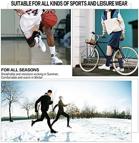 Men's White Crew Socks, White with Grey Heel, Pack of 6, Size 9-12, Ideal for Cricket, Running