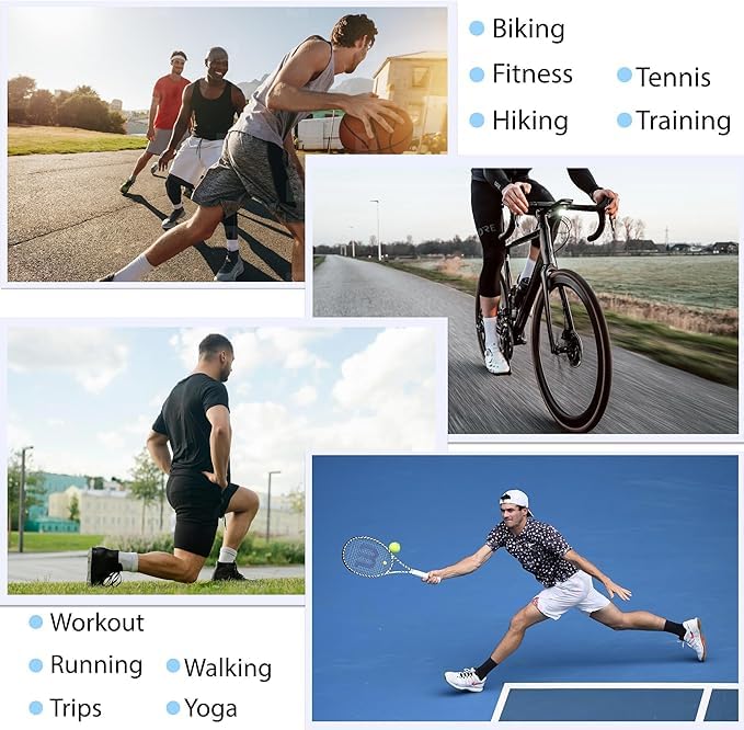 Men's White Crew Socks, White with Grey Heel, Pack of 6, Size 9-12, Ideal for Cricket, Running