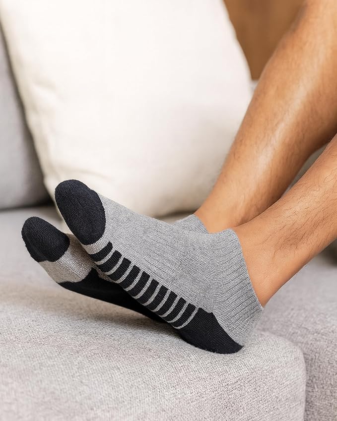 ZIBELL Pack of 5 Ankle Sports Socks for Men & Women, Suitable Made With Durable, Athletic Running Socks, Breathable Cotton - Pack of 5, Free Size