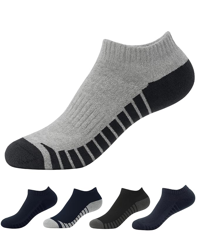 ZIBELL Pack of 5 Ankle Sports Socks for Men & Women, Suitable Made With Durable, Athletic Running Socks, Breathable Cotton - Pack of 5, Free Size